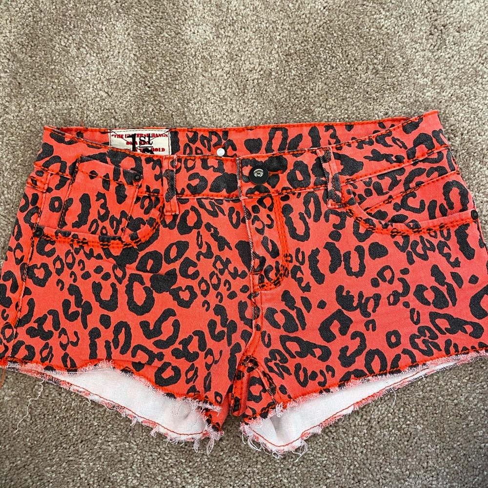 Leopard Jeans Shorts